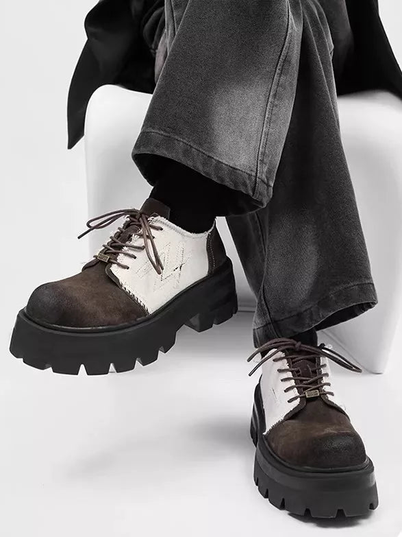 Niceprimes Dark Aesthetic Chunky Lug-Sole Platform Shoes