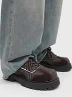 Niceprimes Vintage Brown Chunky Platform Sneakers