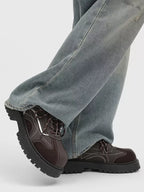 Niceprimes Vintage Brown Chunky Platform Sneakers