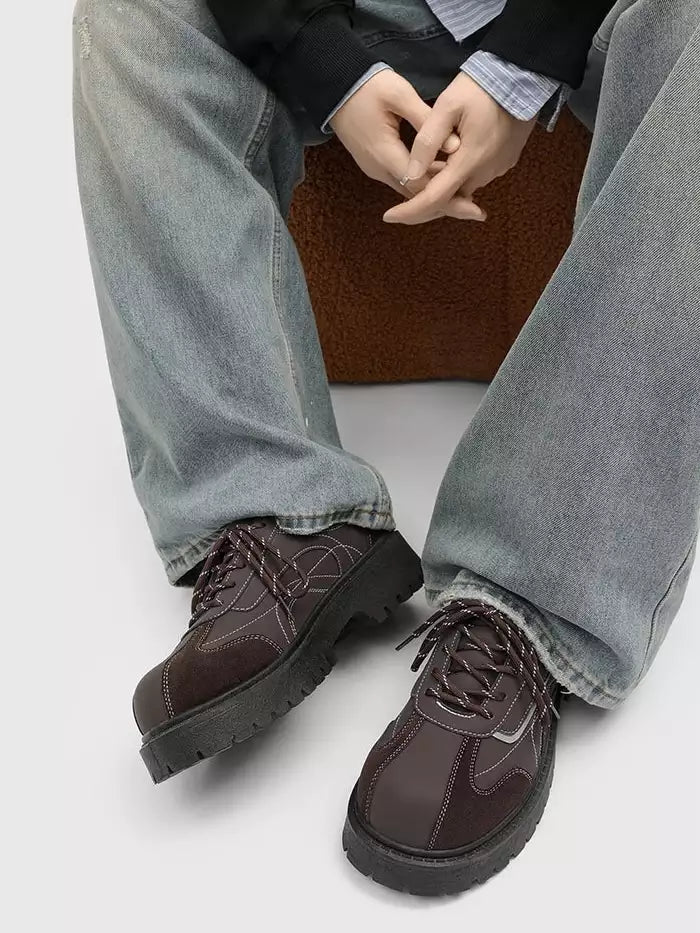 Niceprimes Vintage Brown Chunky Platform Sneakers