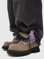 Niceprimes Retro Chunky Broad-Toe Ankle Boots