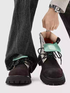 Niceprimes Retro Chunky Broad-Toe Ankle Boots