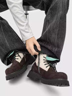 Niceprimes Retro Chunky Broad-Toe Ankle Boots