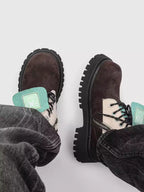 Niceprimes Retro Chunky Broad-Toe Ankle Boots