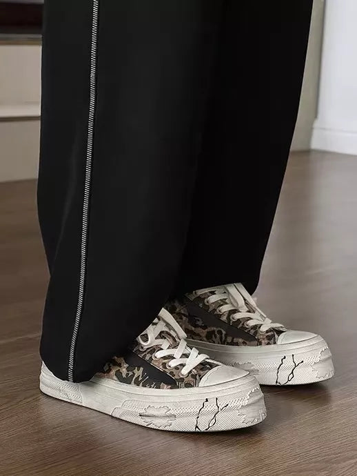 Niceprimes Leopard Print Chunky Platform Sneakers