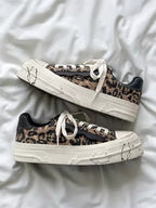 Niceprimes Leopard Print Chunky Platform Sneakers