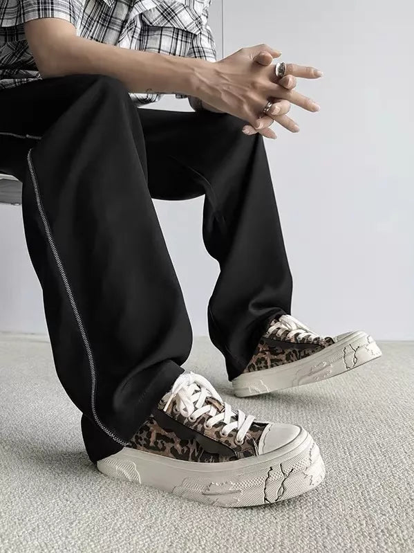 Niceprimes Leopard Print Chunky Platform Sneakers