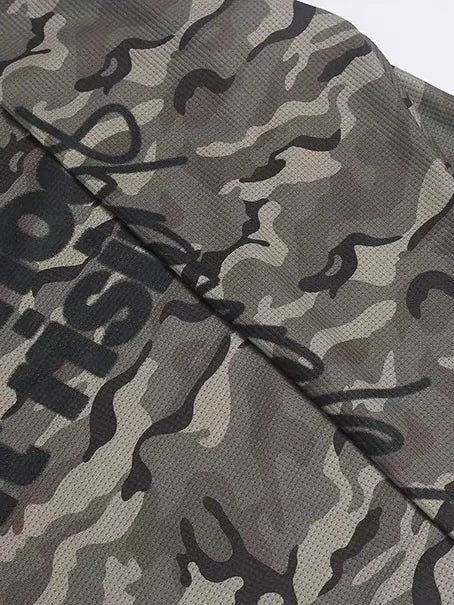 Camo-Print Studded Letter Waffle-Knit Long-Sleeve Shirt