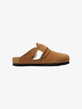 Suede Metal-Plate Strap Streetwear Clogs