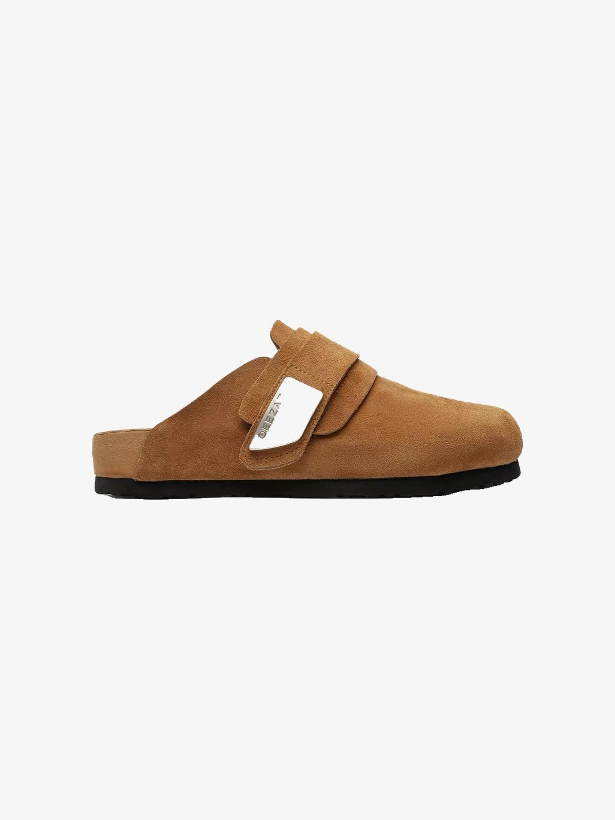 Suede Metal-Plate Strap Streetwear Clogs