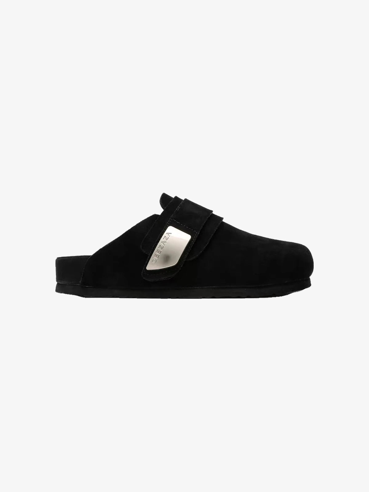 Suede Metal-Plate Strap Streetwear Clogs