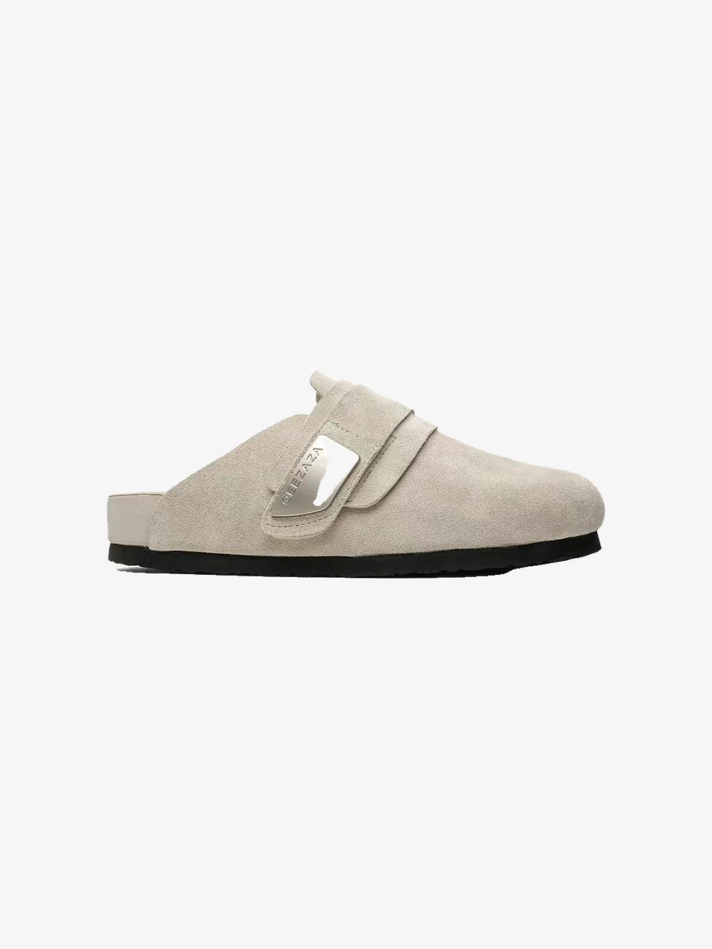 Suede Metal-Plate Strap Streetwear Clogs