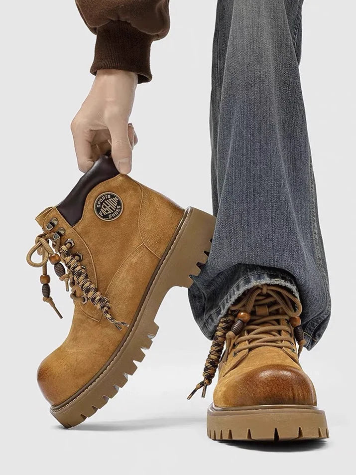 Vintage Distressed Chunky Boots