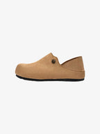 Suede Metal-Rivet Broad-Toe Rubber-Sole Mules