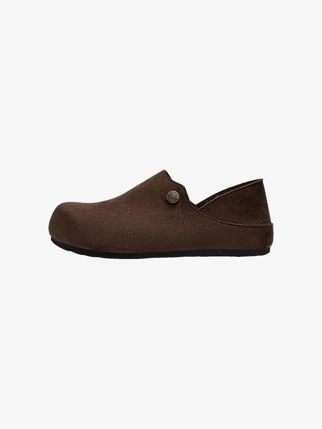 Suede Metal-Rivet Broad-Toe Rubber-Sole Mules