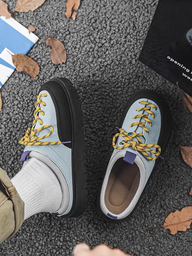 Urban Hiking-Inspired Chunky Suede Mules