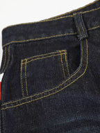 Flag Script-Printed Baggy Denim Jeans