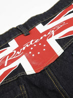 Flag Script-Printed Baggy Denim Jeans