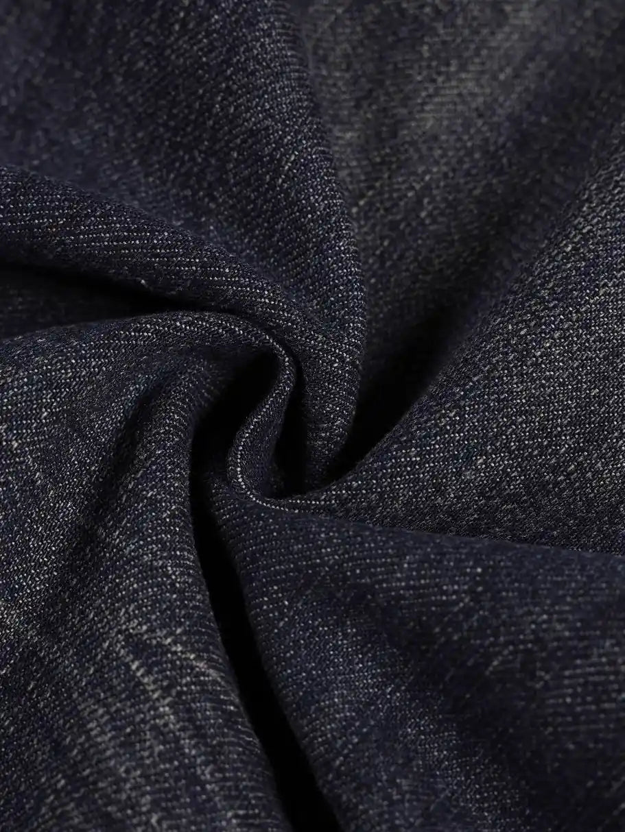Flag Whiskered Raw Wide-Leg Jeans