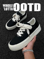 Low-Top Canvas Thick-Soled Skate Sneakers