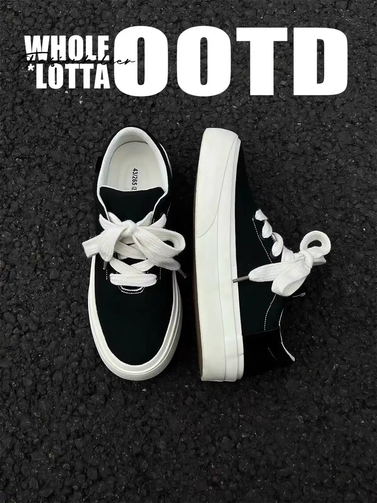 Low-Top Canvas Thick-Soled Skate Sneakers