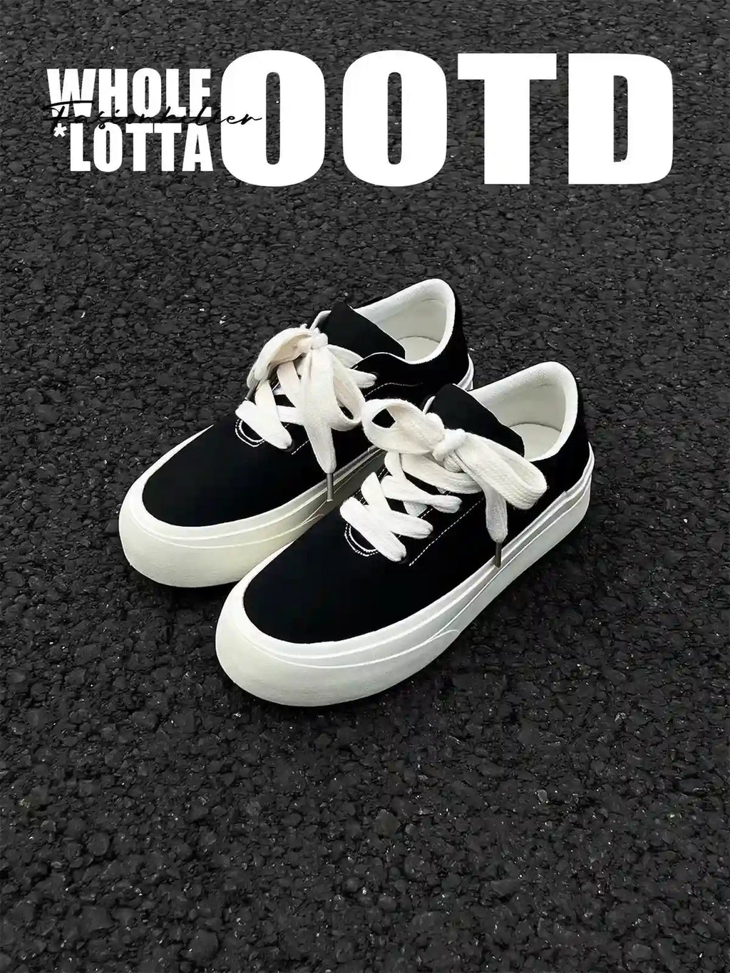 Low-Top Canvas Thick-Soled Skate Sneakers