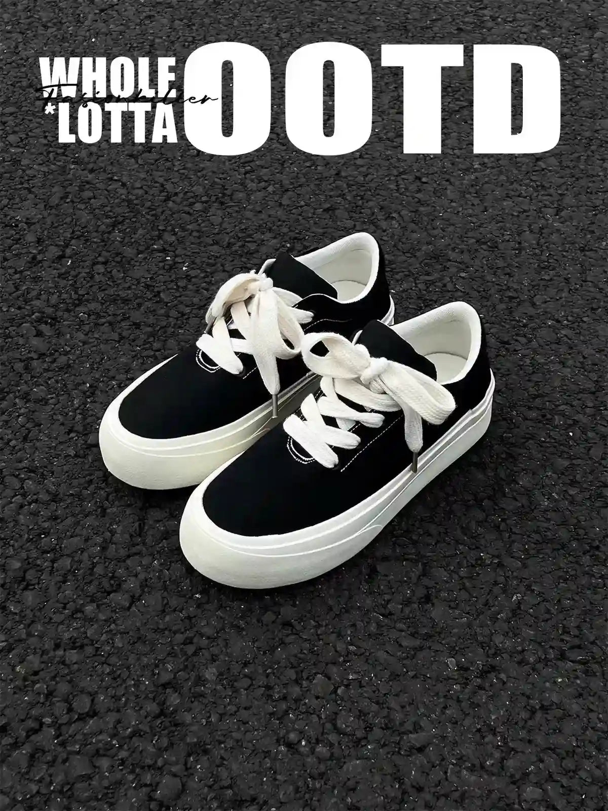 Low-Top Canvas Thick-Soled Skate Sneakers
