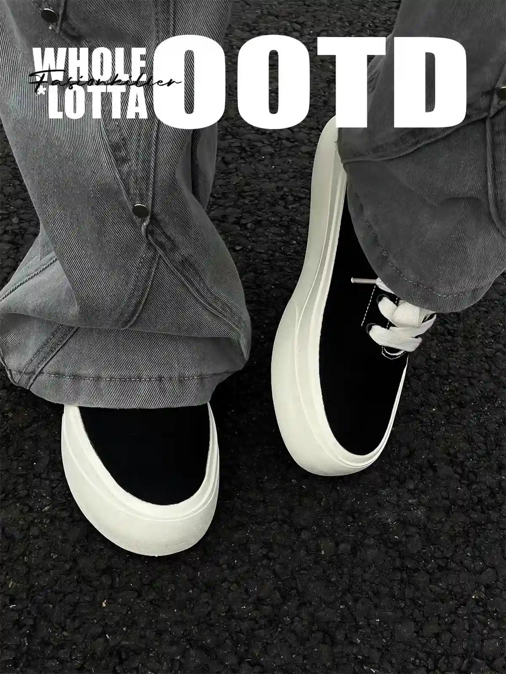 Low-Top Canvas Thick-Soled Skate Sneakers