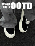 Low-Top Canvas Thick-Soled Skate Sneakers