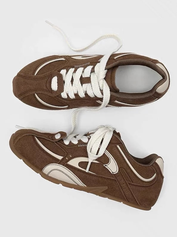 Low-Top Suede Vintage German Training Sneakers