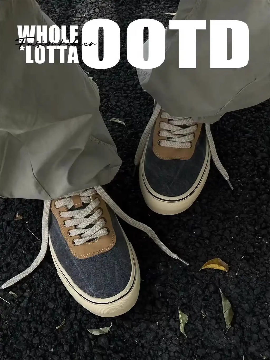 Vintage Denim Canvas Low-Top Sneakers