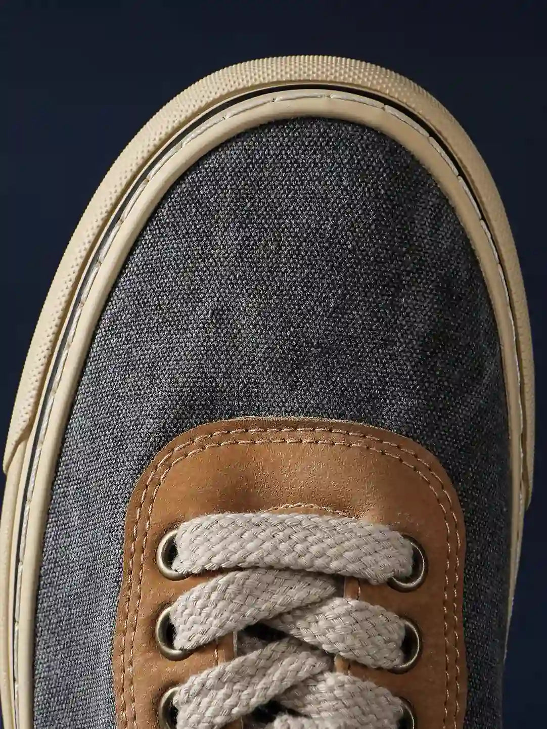 Vintage Denim Canvas Low-Top Sneakers