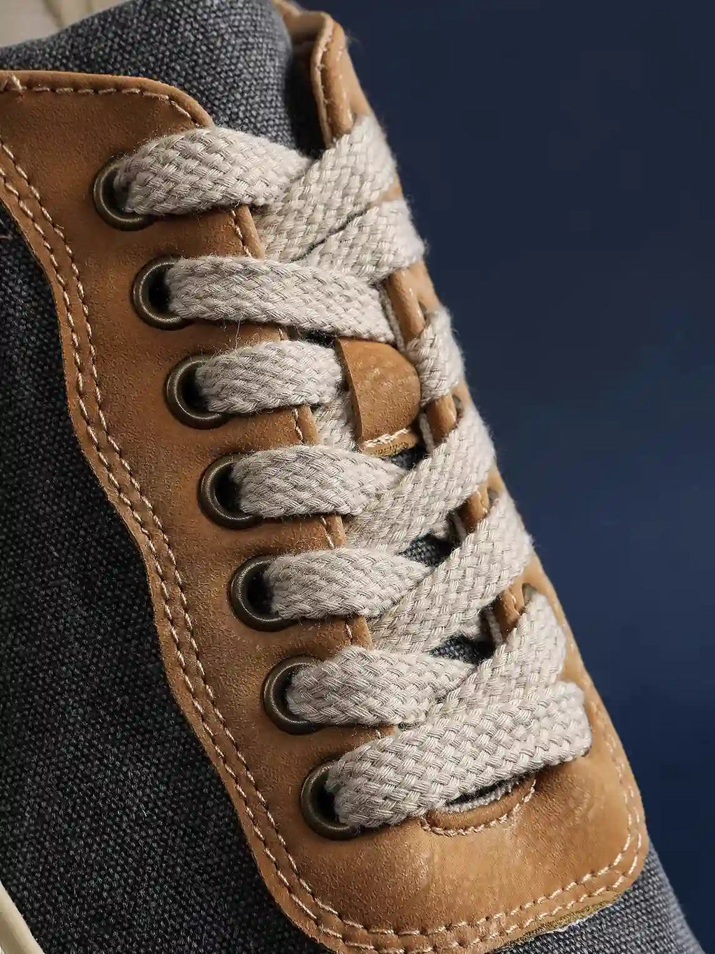 Vintage Denim Canvas Low-Top Sneakers