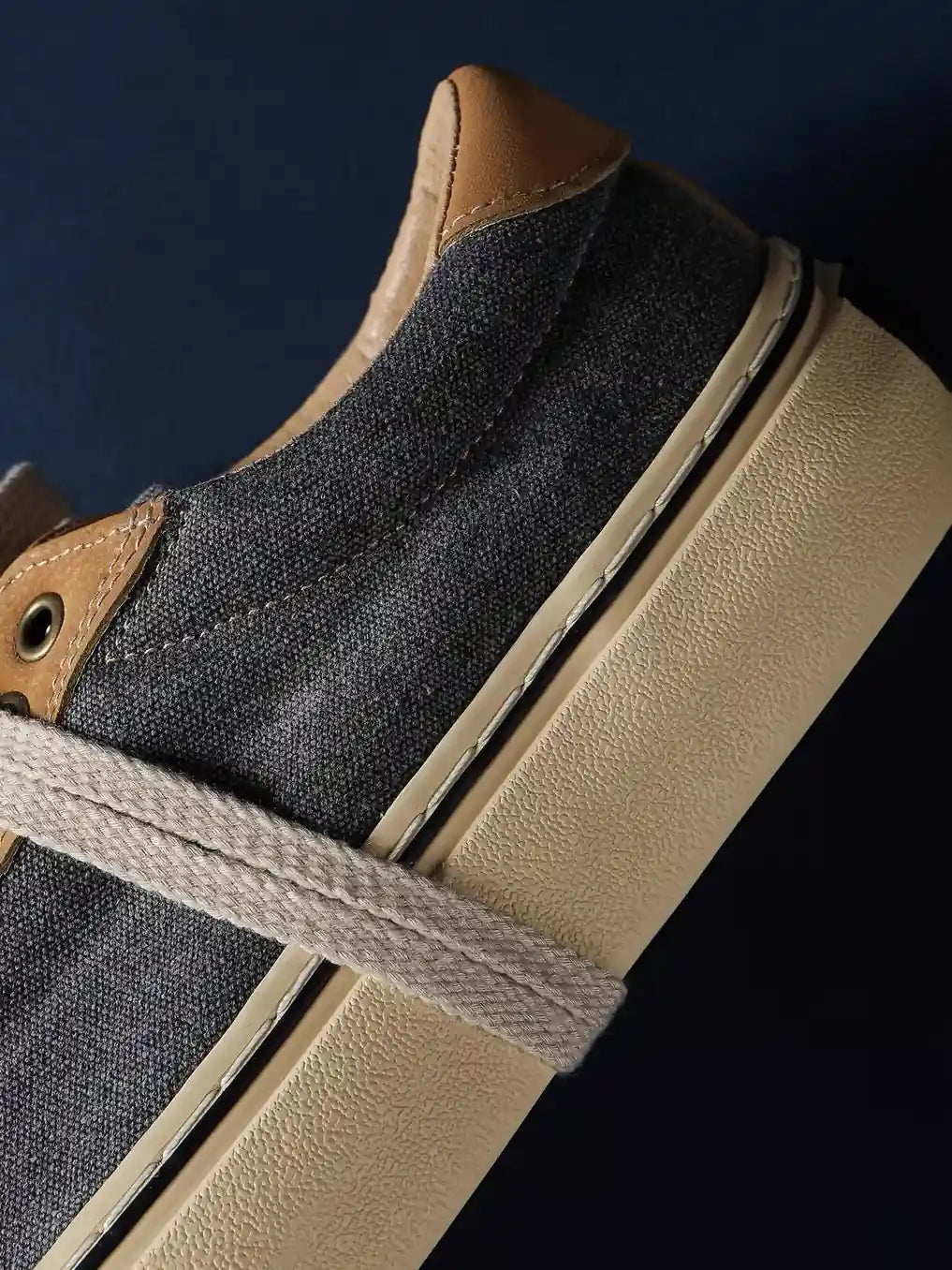 Vintage Denim Canvas Low-Top Sneakers
