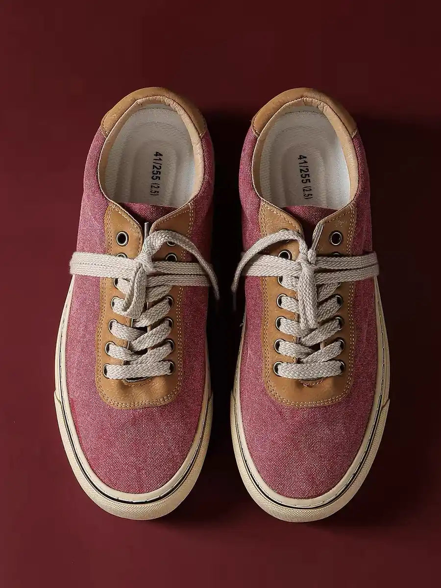 Vintage Denim Canvas Low-Top Sneakers