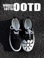 Floral Applique Platform Sneakers