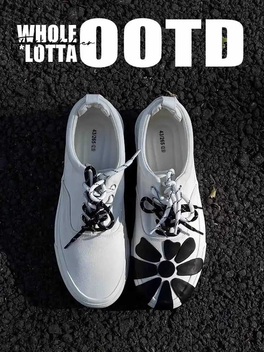 Floral Applique Platform Sneakers