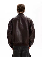Leather Multi-Pocket Biker Jacket