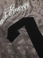 Washed Graphic Pattern Full-Zip Hooded Jacket