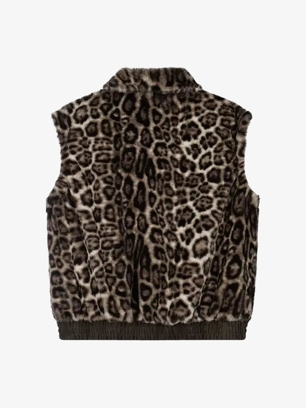 Reversible Leopard Faux Fur & Suede Zip Vest