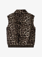 Reversible Leopard Faux Fur & Suede Zip Vest