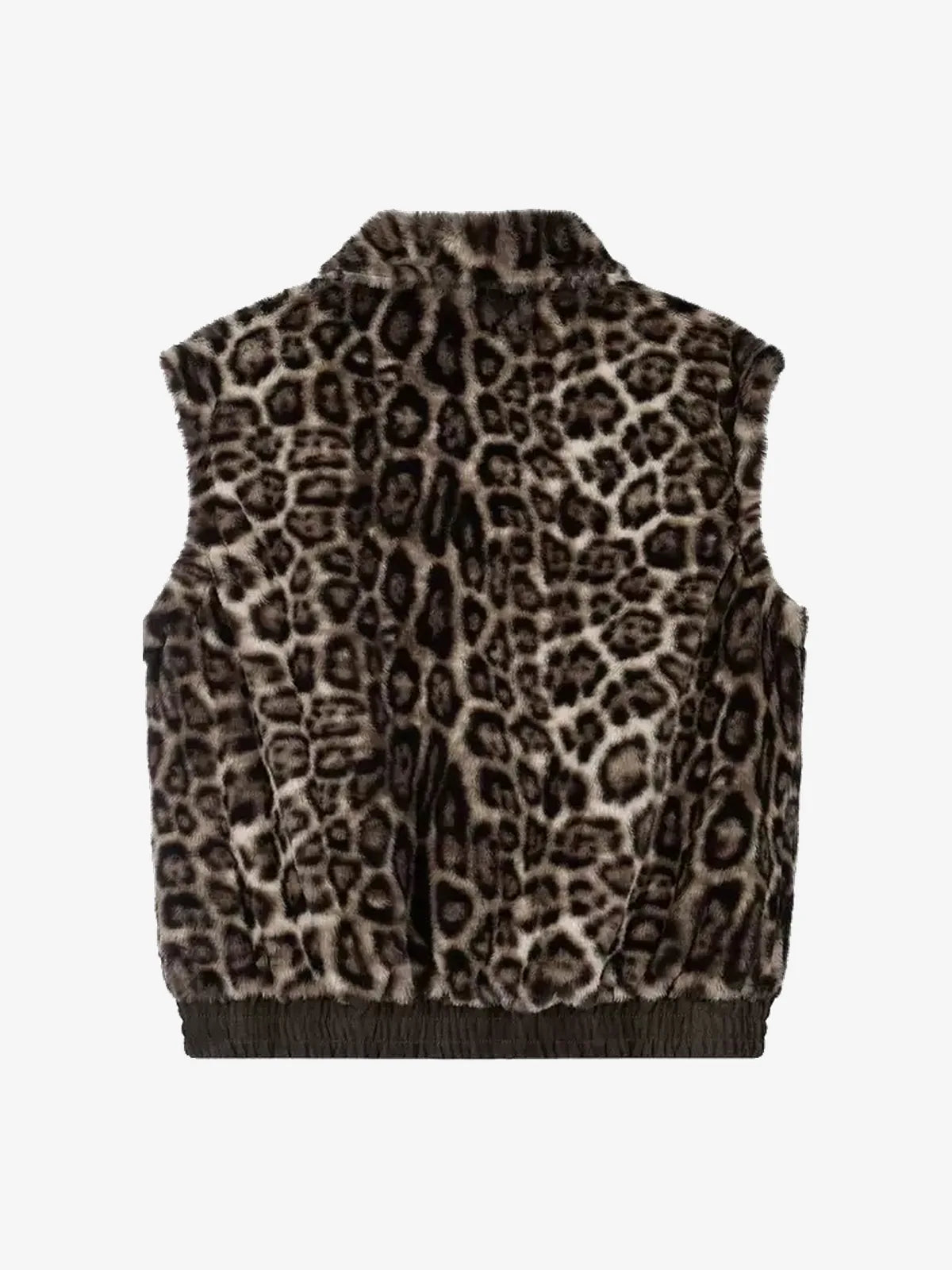 Reversible Leopard Faux Fur & Suede Zip Vest