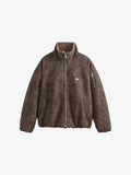 Faux Fur Collar Suede Bomber Jacket