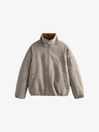 Faux Fur Collar Suede Bomber Jacket