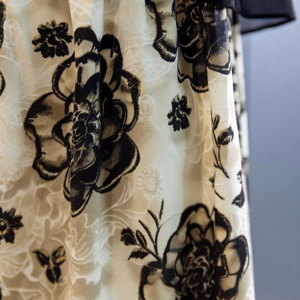 Elegant Floral Chiffon Dress
