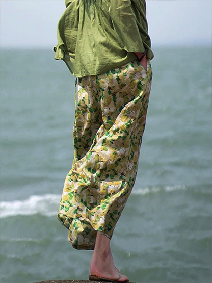 Casual Printed Drawstring Pants