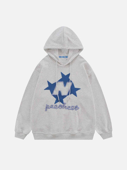 Niceprimes Flocked Stars Print Hoodie