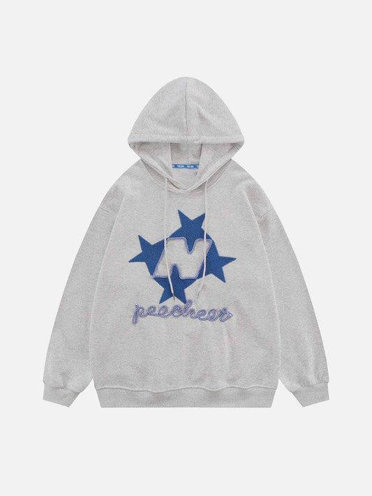 Niceprimes Flocked Stars Print Hoodie