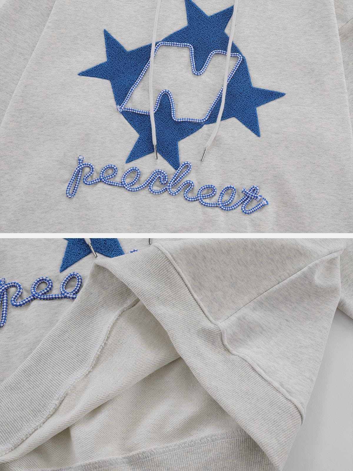 Niceprimes Flocked Stars Print Hoodie