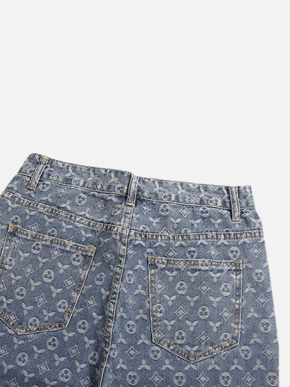 Jeans baggy jacquard